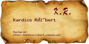 Kardics Róbert névjegykártya